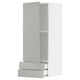 A white METOD kitchen cabinet in light grey with two drawers and a door.