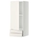 White METOD kitchen unit with two drawers and one shelf.