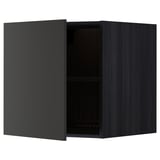 Ikea METOD kitchen cabinet, black, square, modern, two shelves.