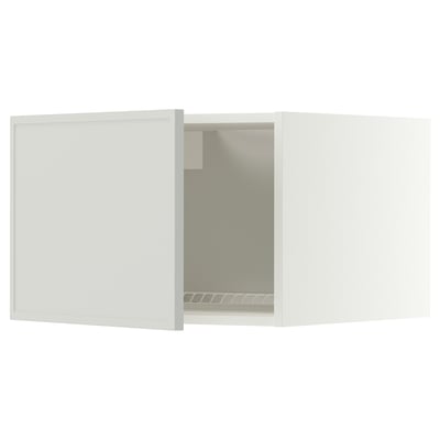 METOD Top cabinet for fridge/freezer, white/Aspudden light grey, 60x40 cm