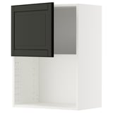 Modern kitchen cabinet: METOD. White with black door, square, sleek design.