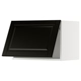 Black kitchen cabinet with beveled edges, part of the METOD system.