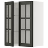 METOD: modern black wall cabinet with glass doors, sleek design.