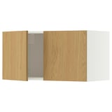 METOD Wall cabinet with 2 doors, white/Sinarp oak veneer, 80x40 cm