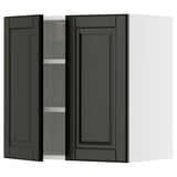 METOD wall cabinet with black beveled doors.