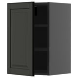 A dark grey METOD kitchen cabinet with a single door and adjustable shelf.