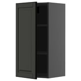 METOD wall cabinet, black, rectangular with one shelf, modern design.
