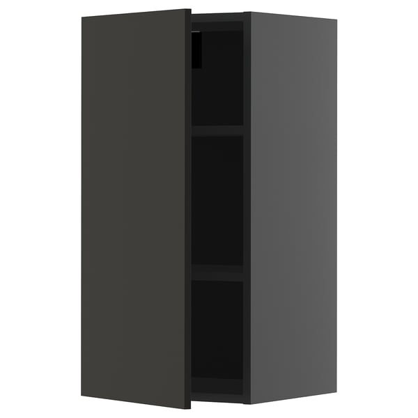 METOD wall cabinet, black, square, modern design.