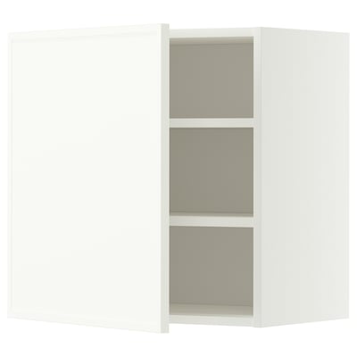 METOD Wall cabinet with shelves, white/Aspudden matt white, 60x60 cm
