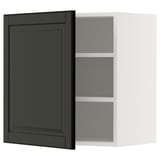 Modern cabinet: METOD, black, rectangular, wooden, adjustable shelves.