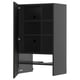 A dark gray METOD cabinet with adjustable shelves and reversible door.