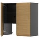 A METOD kitchen cabinet in oak color with integrated handles, featuring a minimalist design with a warm feel.