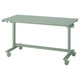 Option: MITTZON: green adjustable work table on wheels with folded legs, ideal for flexible spaces.