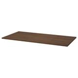 MITTZON dark wood table top, sleek, rectangular, cleanable surface, wooden grain pattern.