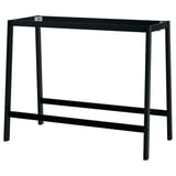 Black MITTZON metal table, rectangular shape, minimalist design.
