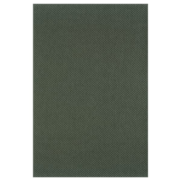 MORUM rug, dark green, rectangular, geometric pattern.