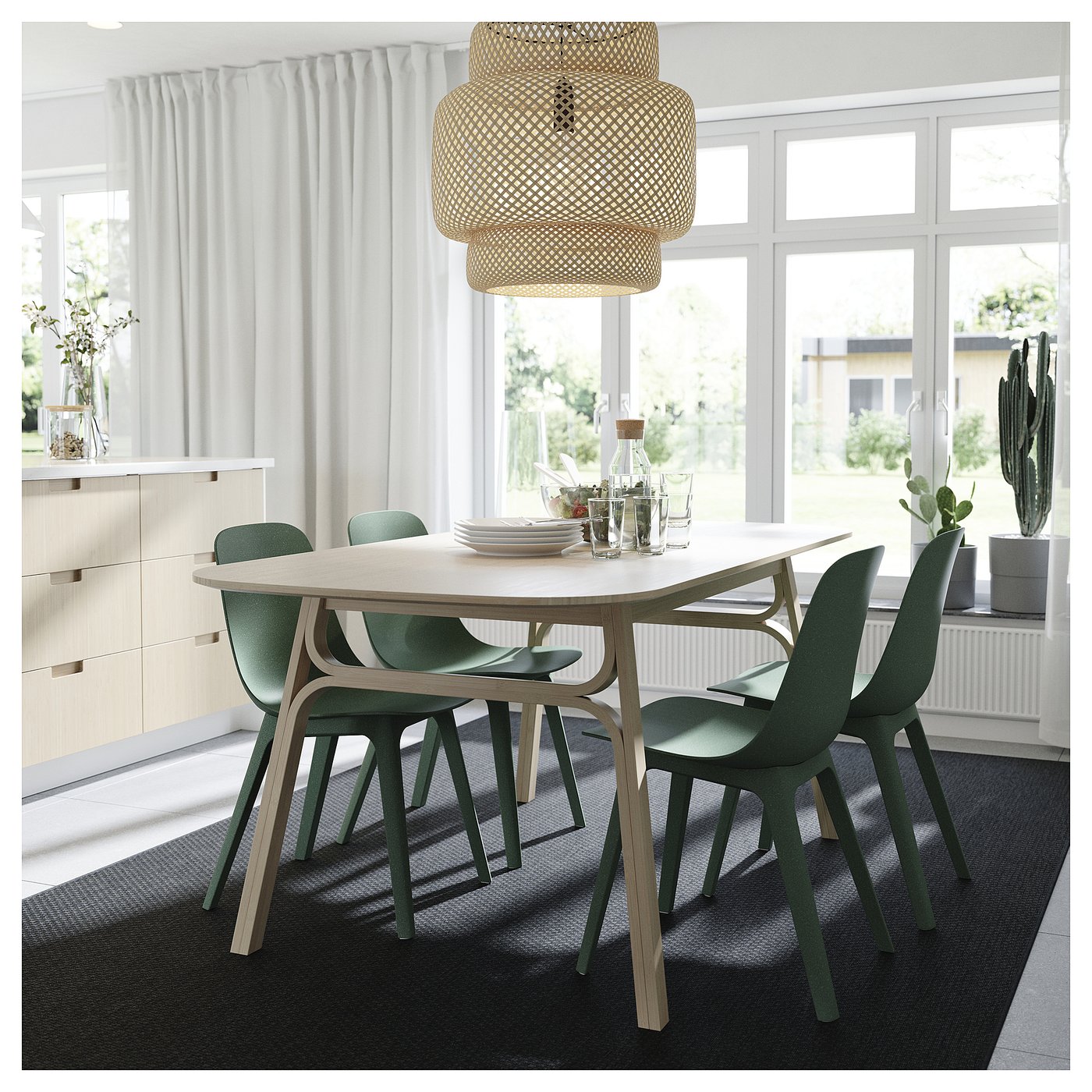 IKEA ラグ 平織り モールム 160cm×230cm ベージュ イケア