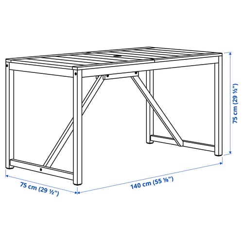 Illustration with measurements for the product: NÄMMARÖ.