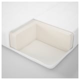 White corner mattress with soft layered filling and firm foam core.