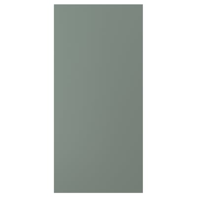 A NICKEBO kitchen cabinet panel in grey-green with a smooth, rectangular design. It has a uniform matt finish and measures 30x60 cm.