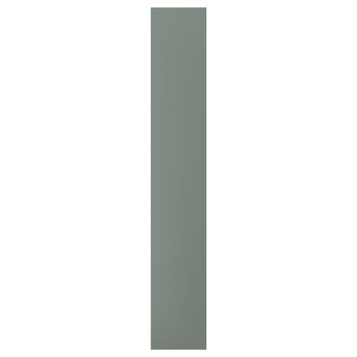 NICKEBOs grey-green kitchen front panel in rectangular shape, made from particleboard with plastic edging and foil.