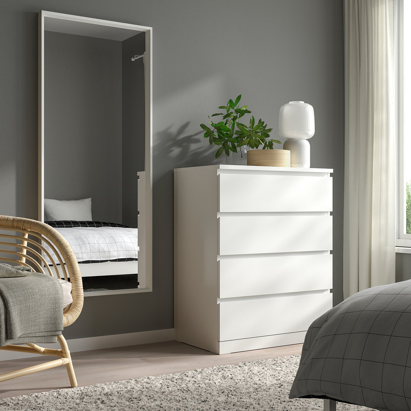 NISSEDAL Mirror, white, 65x150 cm - IKEA
