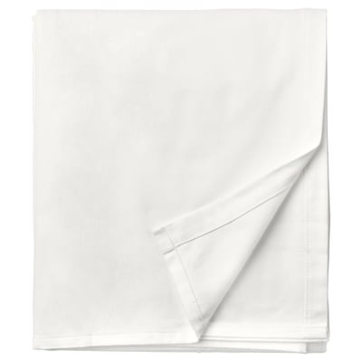 White NORDRUTA flannel bed sheet set, soft cotton, folded neatly.