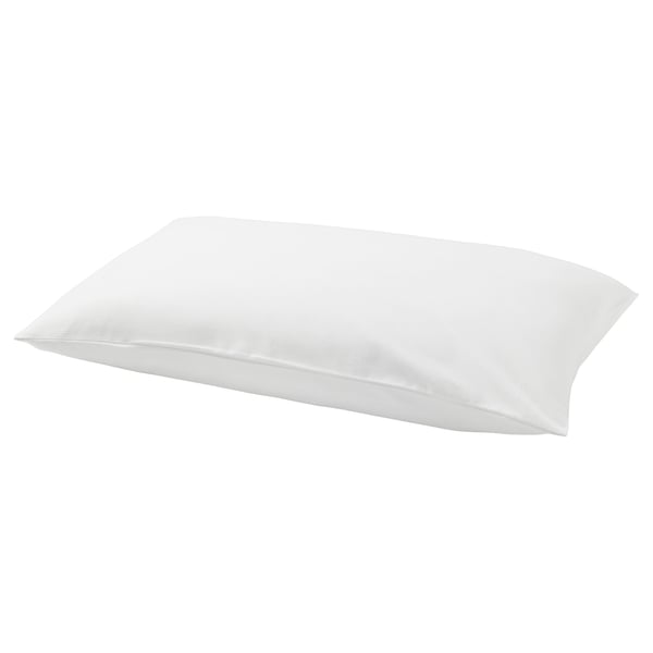 NORDRUTA white cotton pillow, rectangular shape, smooth design.