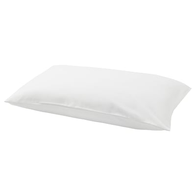 NORDRUTA white cotton pillow, rectangular shape, smooth design.