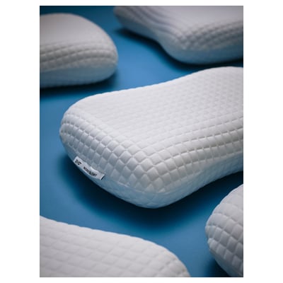 NORDSTÅLÖRT, white ergonomic pillow, rectangular shape, memory foam, breathable cover.