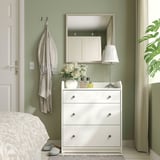 NYPONBUSKE Mirror, grey-beige, 65x65 cm