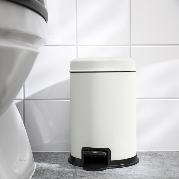 PÄRLSLINKE Waste bin, white, 3 l