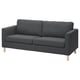 Modern grey sofa, PÄRUP, sleek design, wooden legs, padded cushions.