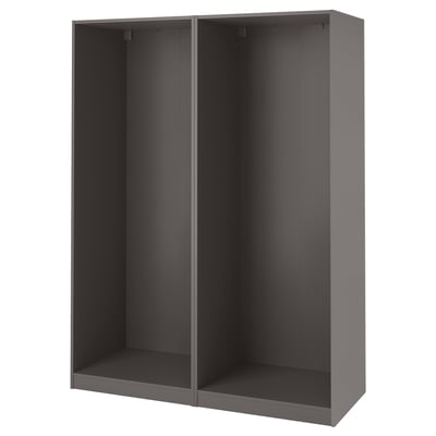 PAX wardrobe frame: gray, rectangular, modern, open design, made from particleboard and fibreboard.