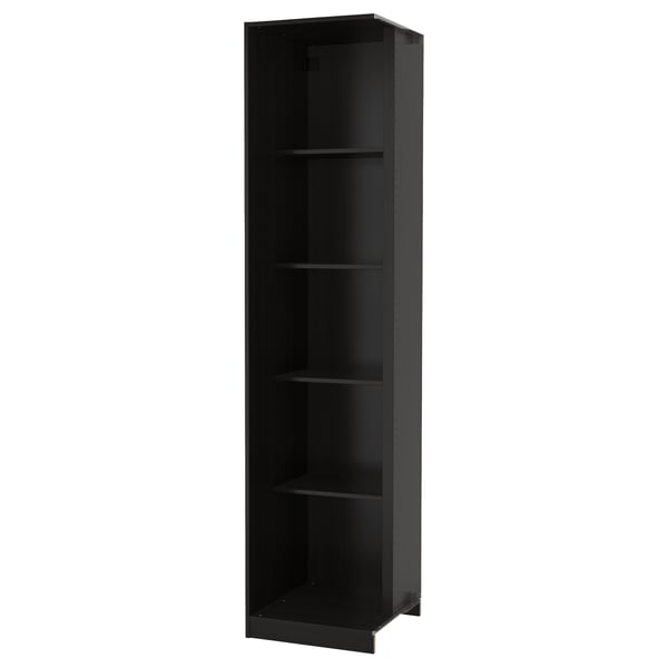 PAX Add-on corner unit with 4 shelves - black-brown - IKEA