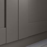 Dark gray PAX wardrobe panels, sleek design with smooth surfaces and clean lines.