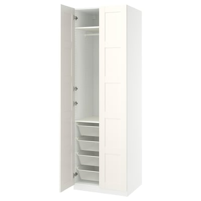 PAX / BERGSBO Wardrobe combination, white white/white, 75x60x236 cm