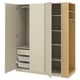 PAX / FORSAND Wardrobe combination, grey-beige grey-beige/oak effect, 170x60x201 cm