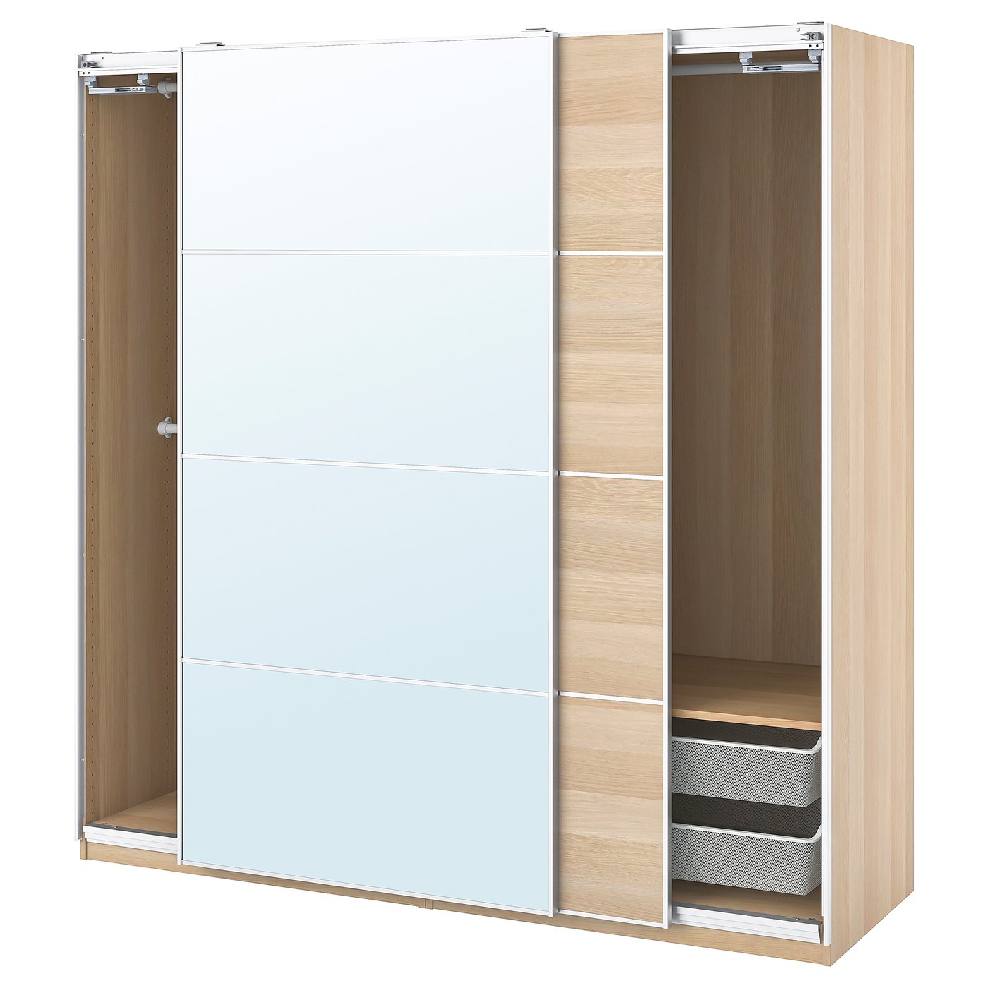 PAX / MEHAMN/AULI Wardrobe combination, white stained oak effect