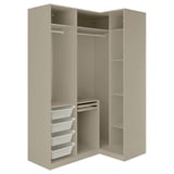 PAX / TYSSEDAL Corner wardrobe, grey-beige/grey-beige, 161/111x236 cm