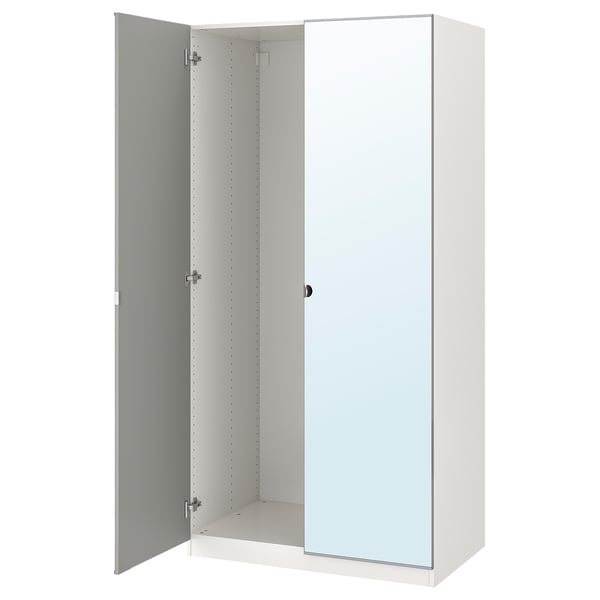 PAX Wardrobe with 2 doors white/Vikedal mirror glass IKEA