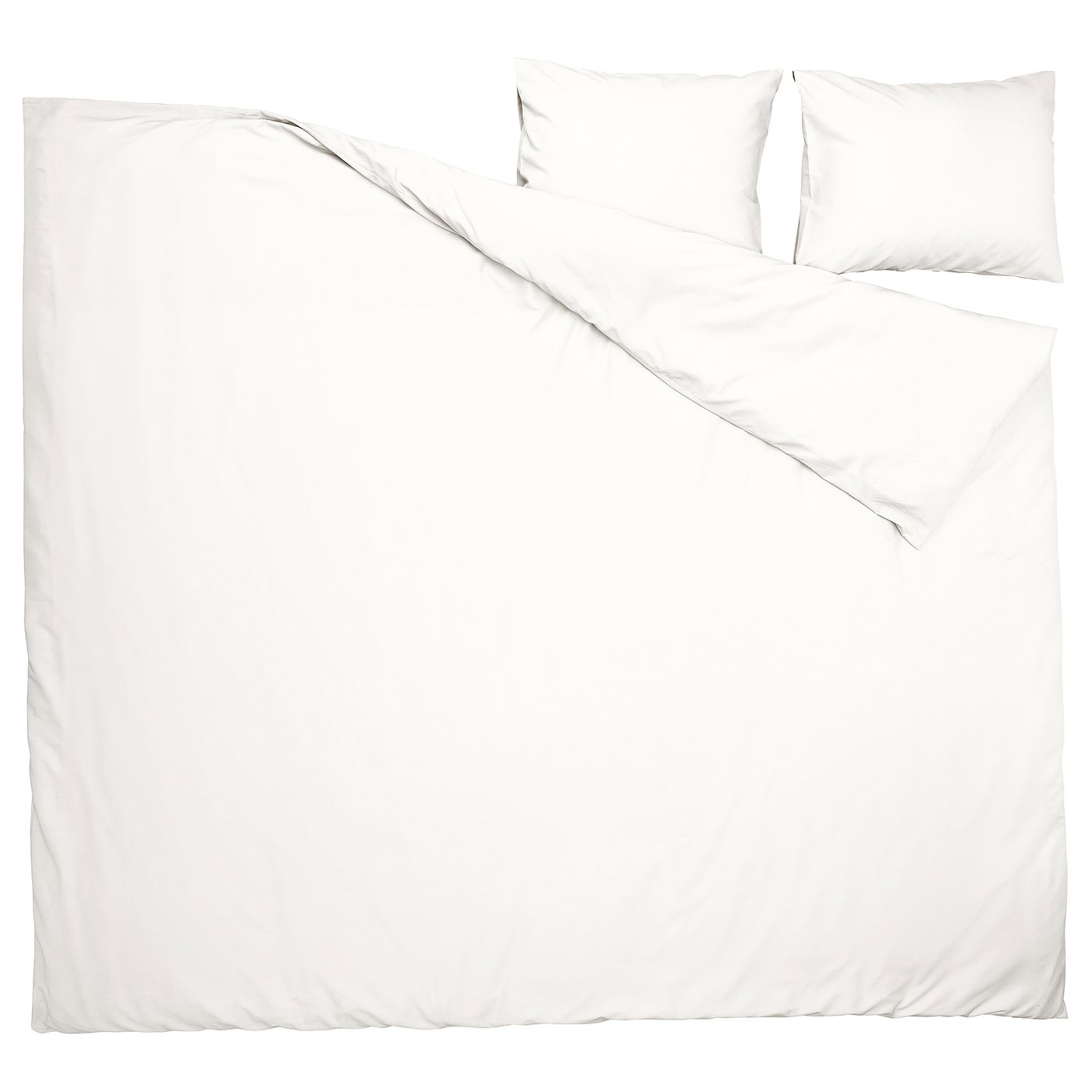 Tremble PILTANDVINGE duvet cover set, white, polyester-viscose blend, rectangular, smooth finish.