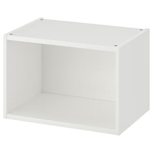 White PLATSA storage cube, open, square, flat-packed, minimalist design.