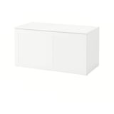A white PLATSA storage unit, rectangular in shape, with sleek edges and a flat top surface.