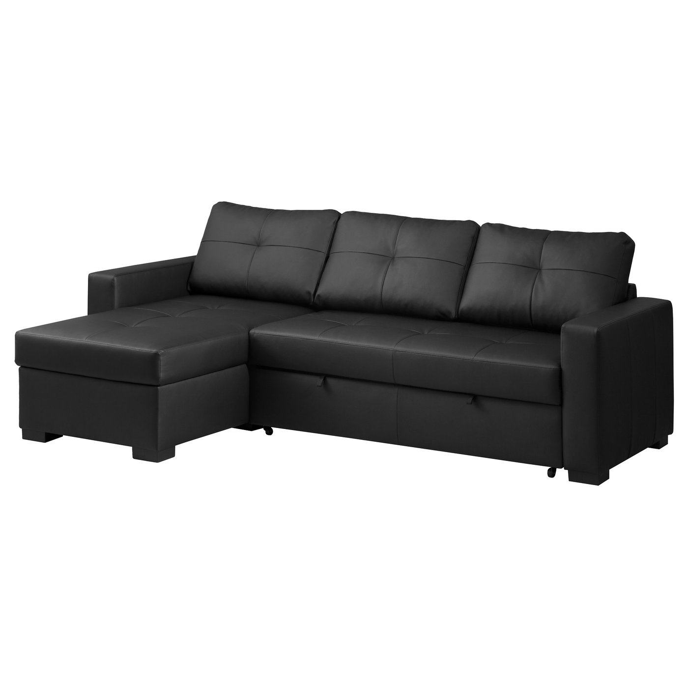 RAGUNDA Corner sofabed with storage Kimstad black IKEA