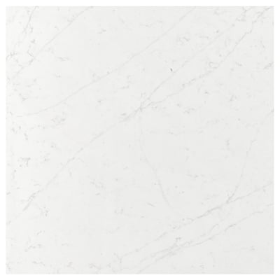 RÅHULT Custom made wall panel, white/light grey marble effect/quartz, 1 m²x1.2 cm