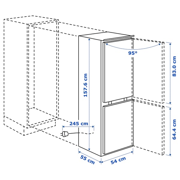 freezer fridge integrated ikea