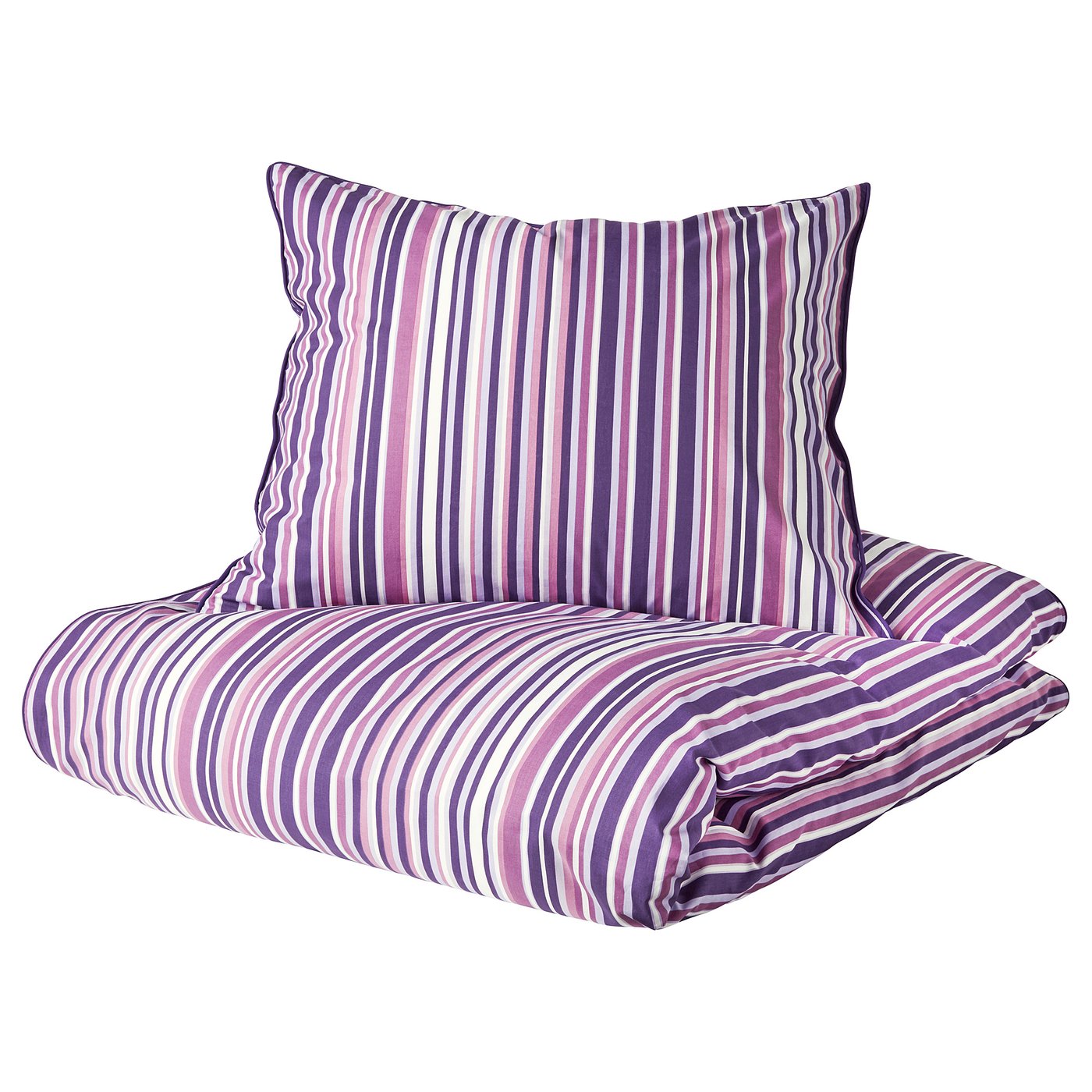 Randgras Quilt Cover And 2 Pillowcases Lilac Stripe Ikea