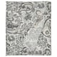 RODGERSIA paisley flat sheet, grey/white, cotton-viscose blend, rectangular, intricate floral pattern.