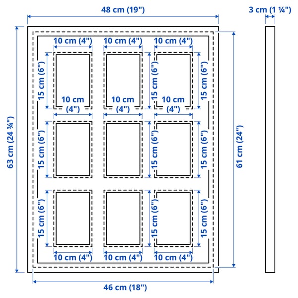 Illustration with measurements for the product: RÖDALM.